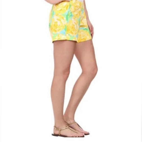 Lilly Pulitzer 5" Deenie Shorts Sunglow Yellow First Impression size 00 - Picture 4 of 7